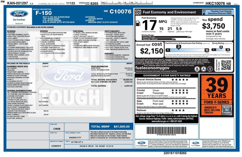 2017 Ford F-150 XL