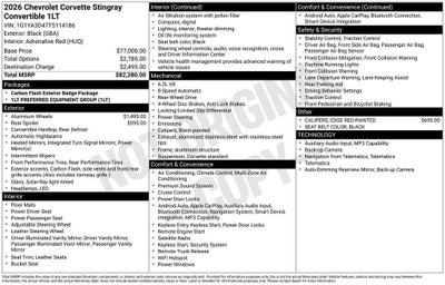 2026 Chevrolet Corvette Stingray 1LT