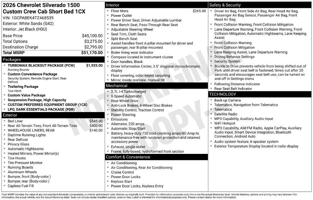2026 Chevrolet Silverado 1500 Custom