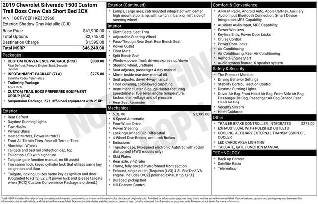 2019 Chevrolet Silverado 1500 Custom Trail Boss