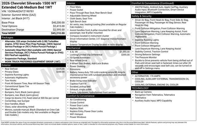 2026 Chevrolet Silverado 1500 WT