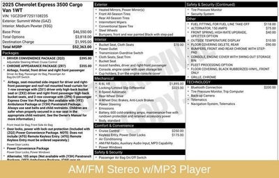 2025 Chevrolet Express Cargo 3500 WT