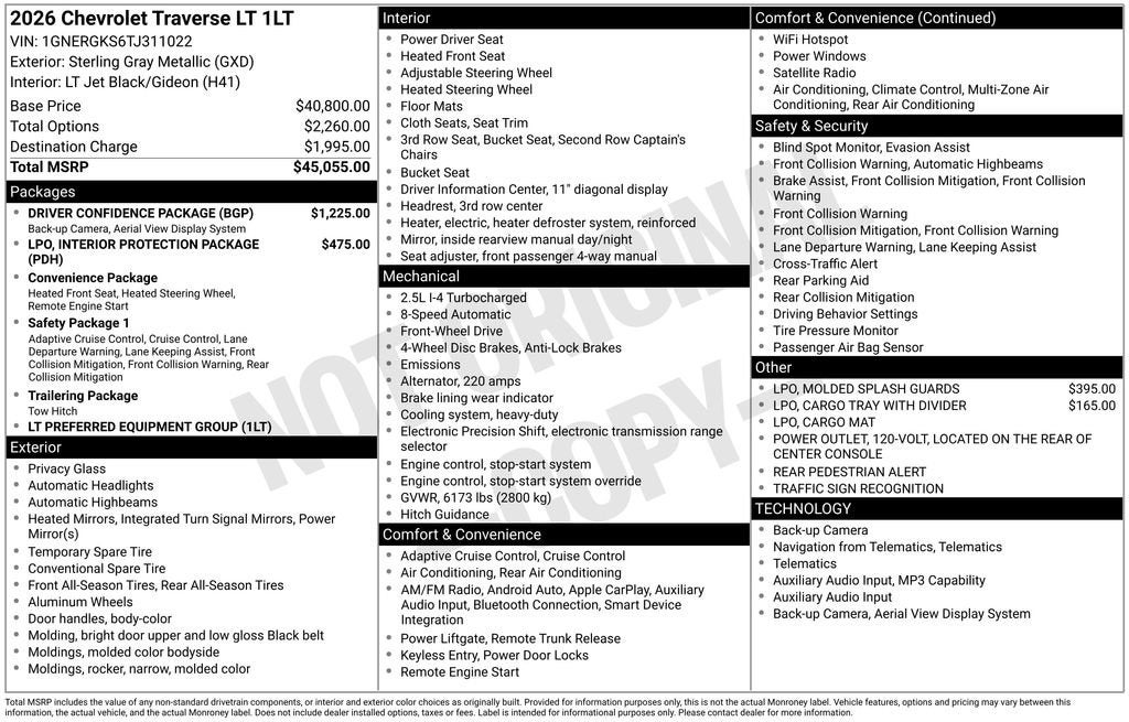 2026 Chevrolet Traverse LT