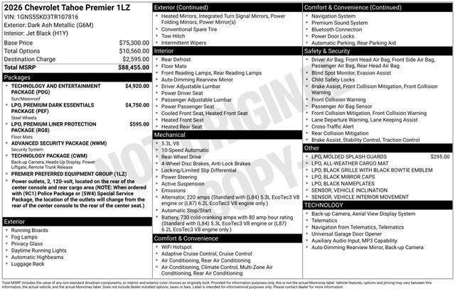 2026 Chevrolet Tahoe Premier