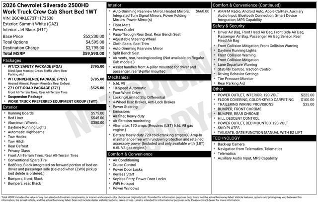 2026 Chevrolet Silverado 2500 HD WT