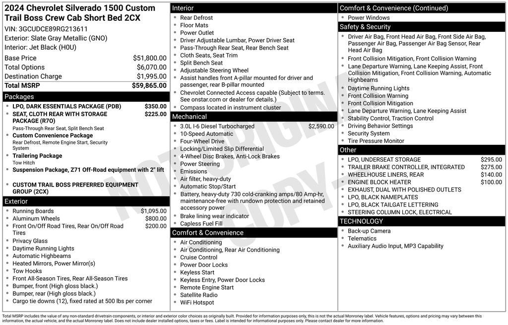 2024 Chevrolet Silverado 1500 Custom Trail Boss