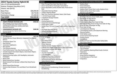 2024 Toyota Camry Hybrid SE