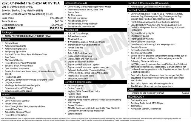 2025 Chevrolet Trailblazer ACTIV