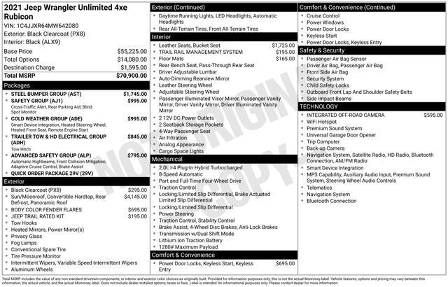 2021 Jeep Wrangler 4xe Unlimited Rubicon