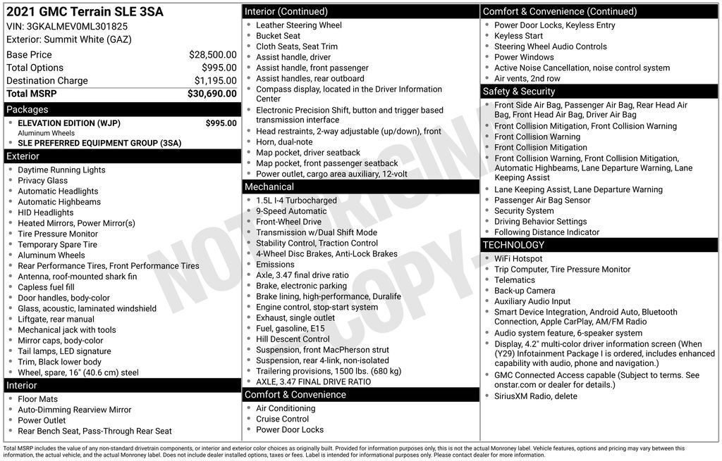 2021 GMC Terrain SLE