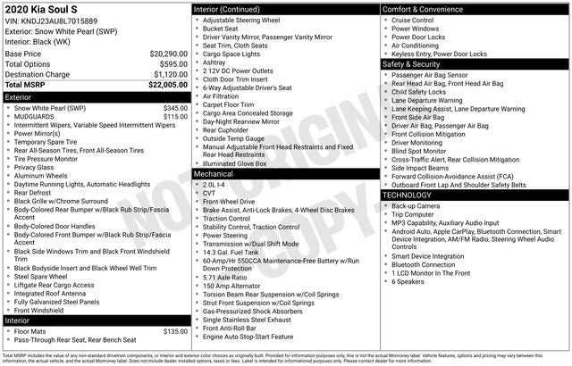 2020 Kia Soul S