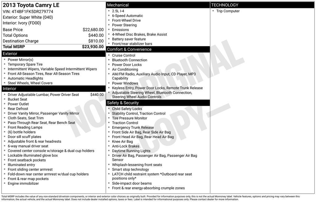 2013 Toyota Camry Base