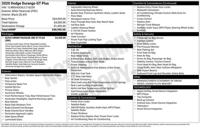 2020 Dodge Durango GT Plus