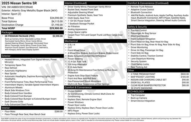 2025 Nissan Sentra SR