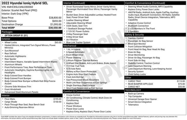 2022 Hyundai Ioniq Hybrid SEL
