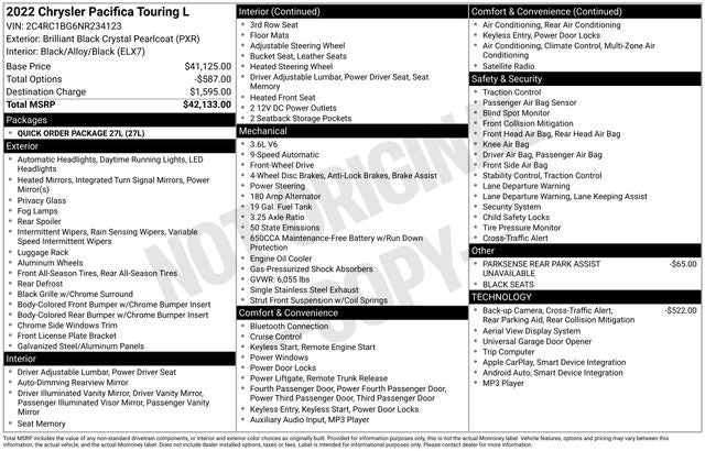 2022 Chrysler Pacifica Touring L