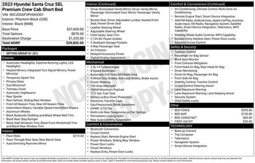 2023 Hyundai Santa Cruz SEL Premium