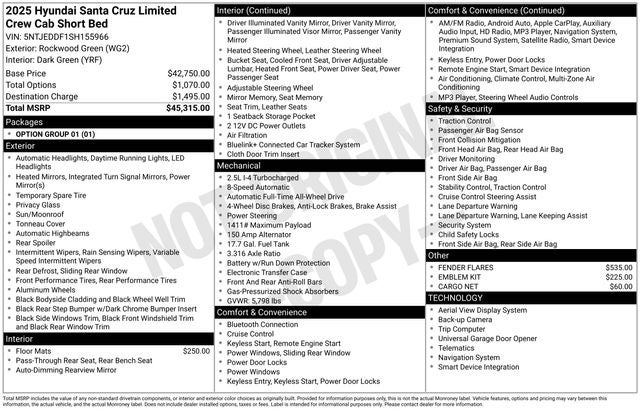 2025 Hyundai Santa Cruz Limited