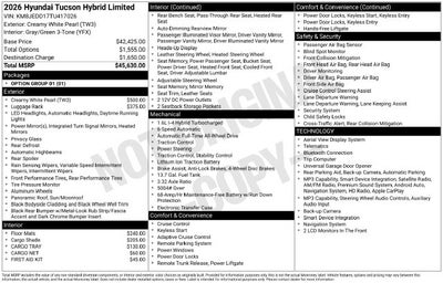 2026 Hyundai Tucson Hybrid Limited