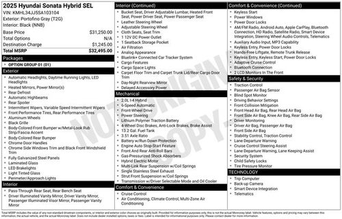 2025 Hyundai Sonata Hybrid SEL