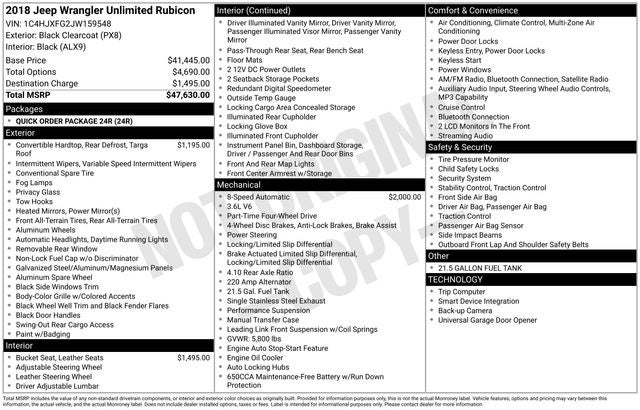 2018 Jeep Wrangler Unlimited Unlimited Rubicon
