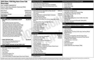 2022 RAM 1500 Big Horn Crew Cab 4x4 5'7' Box