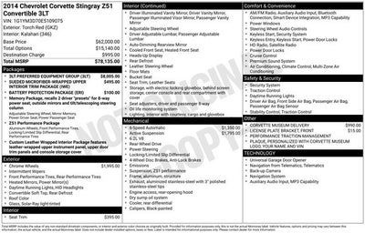 2014 Chevrolet Corvette Stingray Z51 3LT