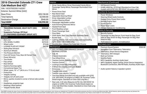 2016 Chevrolet Colorado 4WD Z71