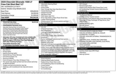 2020 Chevrolet Silverado 1500 2WD Crew Cab Short Bed LT