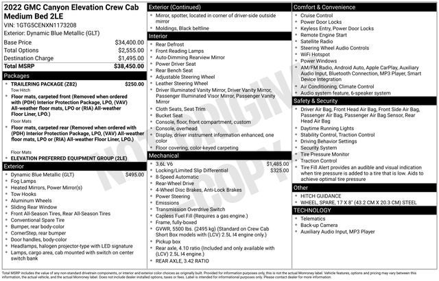 2022 GMC Canyon 2WD Crew Cab Short Box Elevation