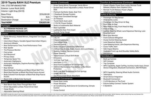 2019 Toyota Rav4 XLE Premium