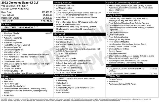 2022 Chevrolet Blazer LT