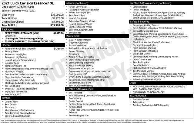 2021 Buick Envision FWD Essence