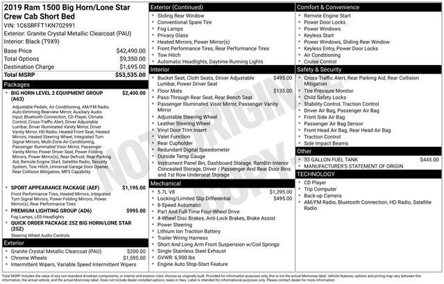 2019 RAM 1500 Big Horn/Lone Star
