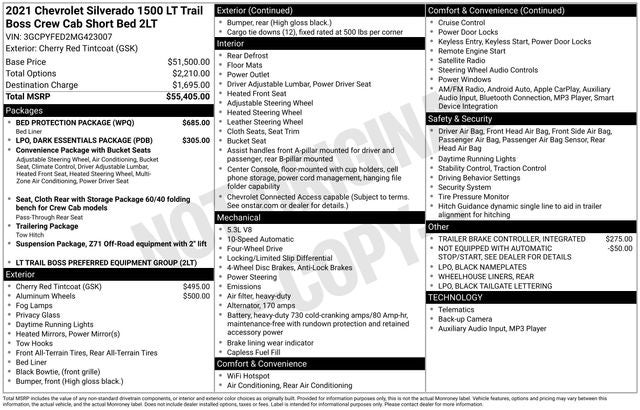 2021 Chevrolet Silverado 1500 LT Trail Boss