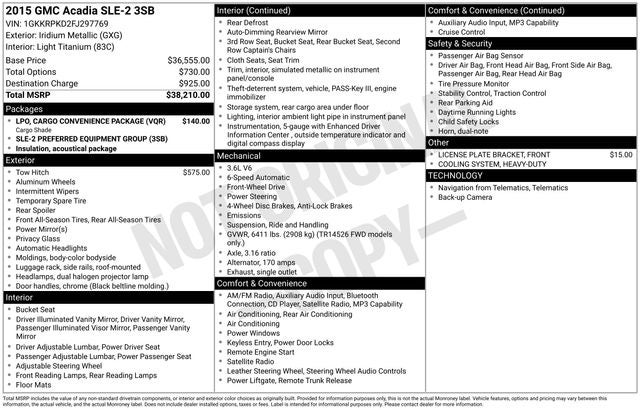 2015 GMC Acadia SLE-2