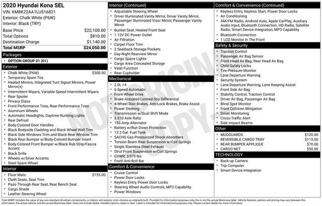 2020 Hyundai Kona SEL