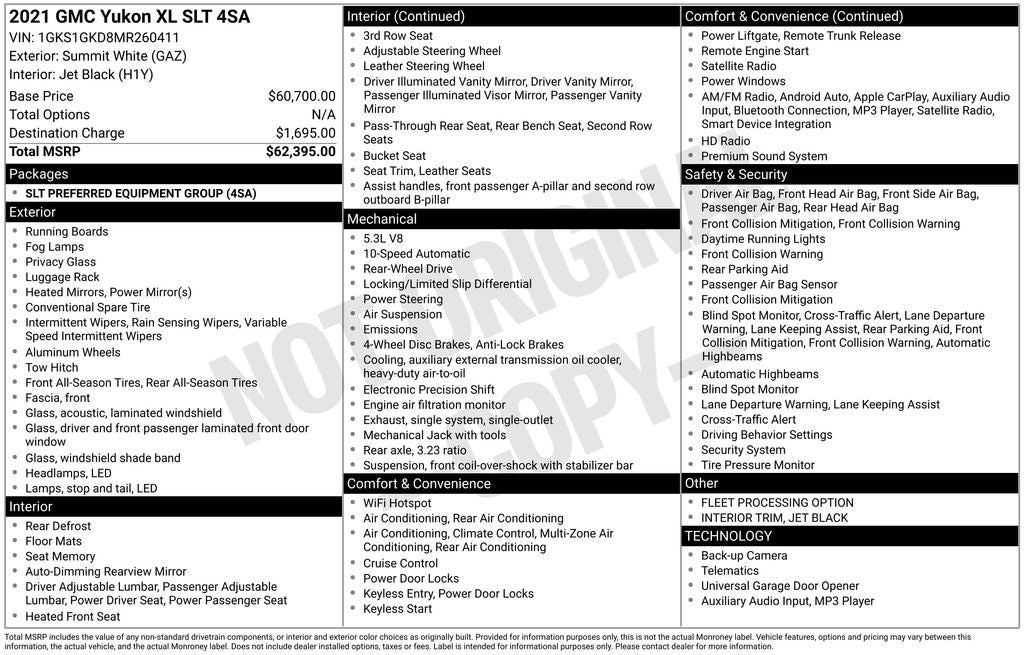 2021 GMC Yukon XL SLT