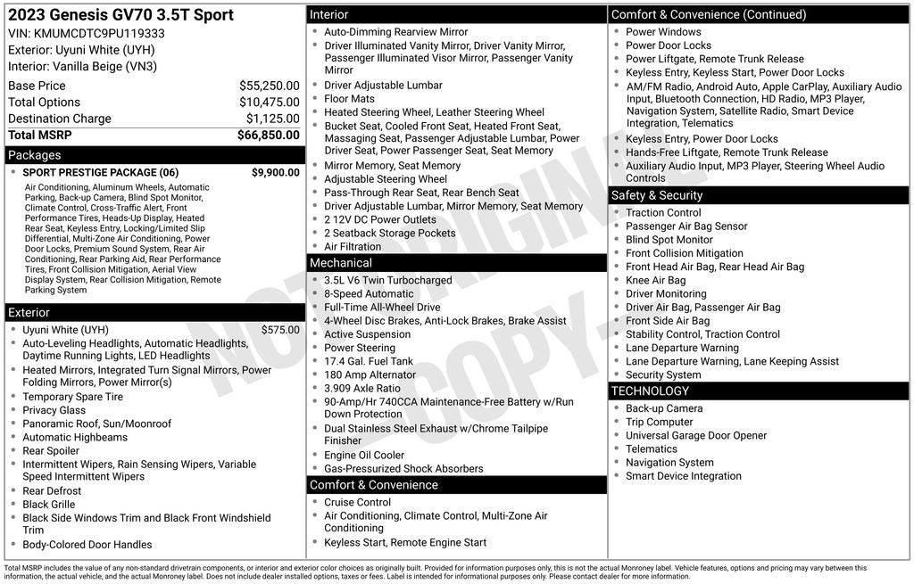 2023 Genesis GV70 3.5T Sport
