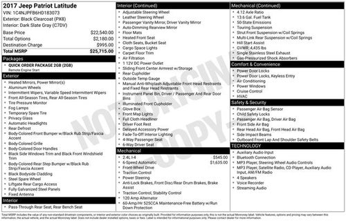 2017 Jeep Patriot Latitude