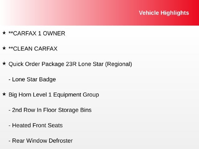 2025 RAM 1500 Big Horn/Lone Star