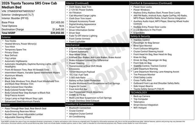 2026 Toyota Tacoma SR5