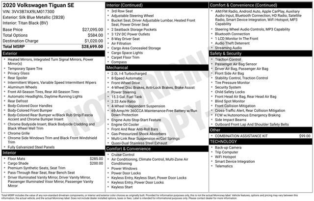 2020 Volkswagen Tiguan 2.0T SE