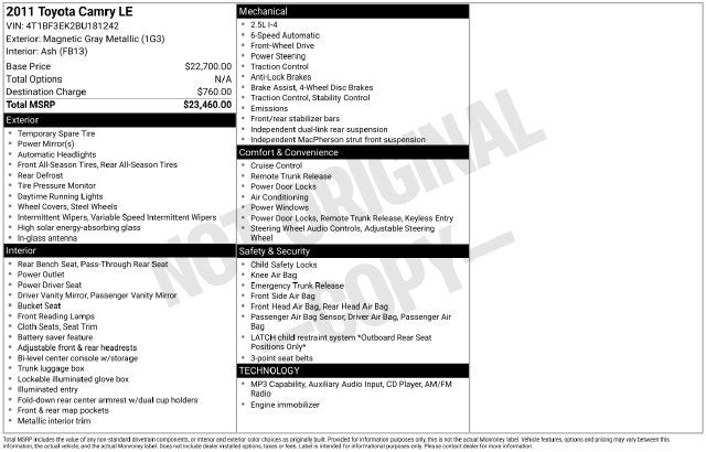 2011 Toyota Camry Base