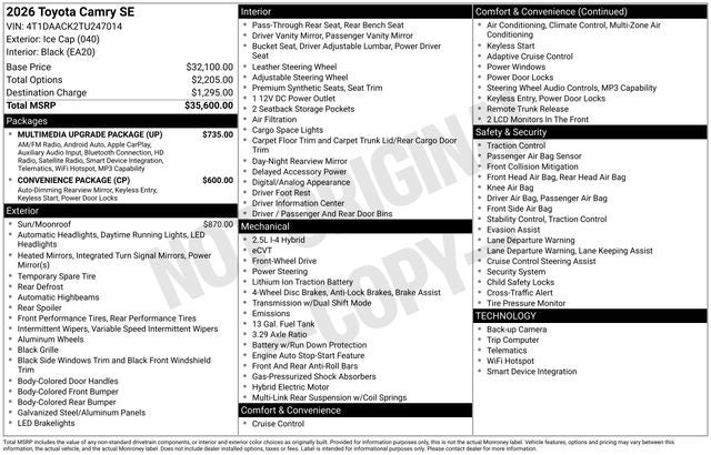 2026 Toyota Camry Base