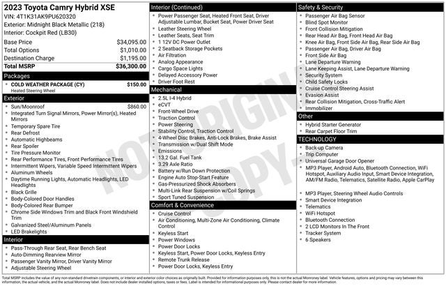 2023 Toyota Camry Hybrid XSE