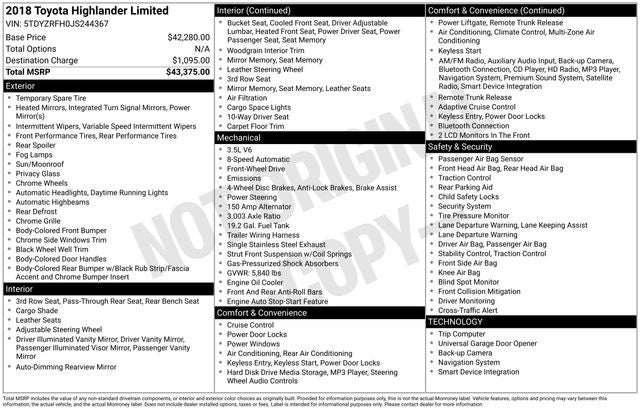 2018 Toyota Highlander Base