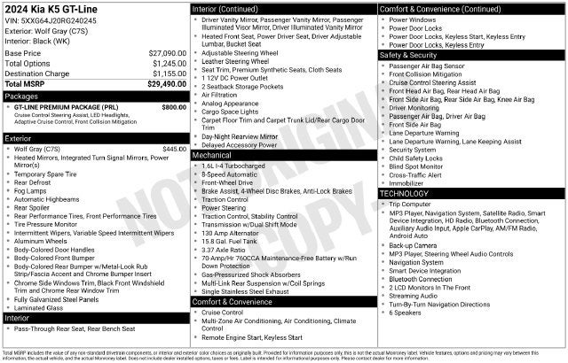 2024 Kia K5 GT-Line