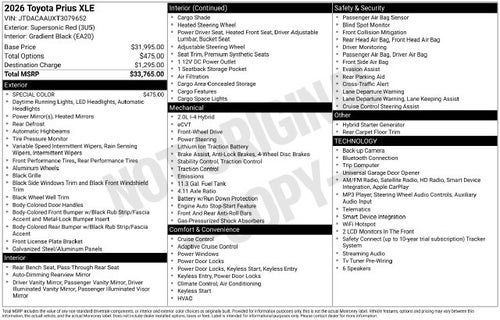 2026 Toyota Prius XLE