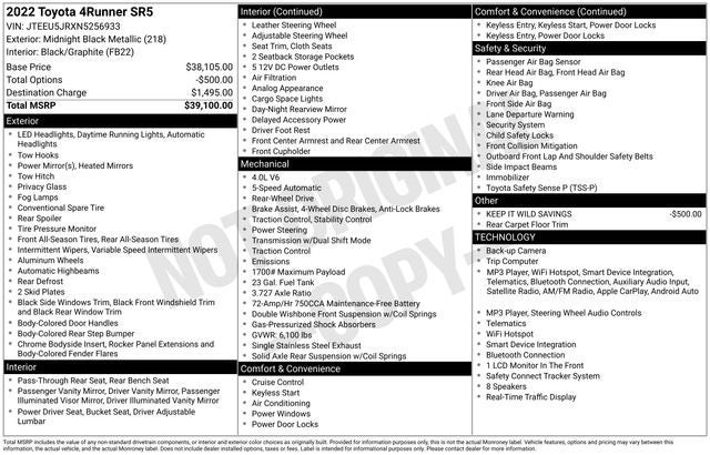 2022 Toyota 4Runner SR5